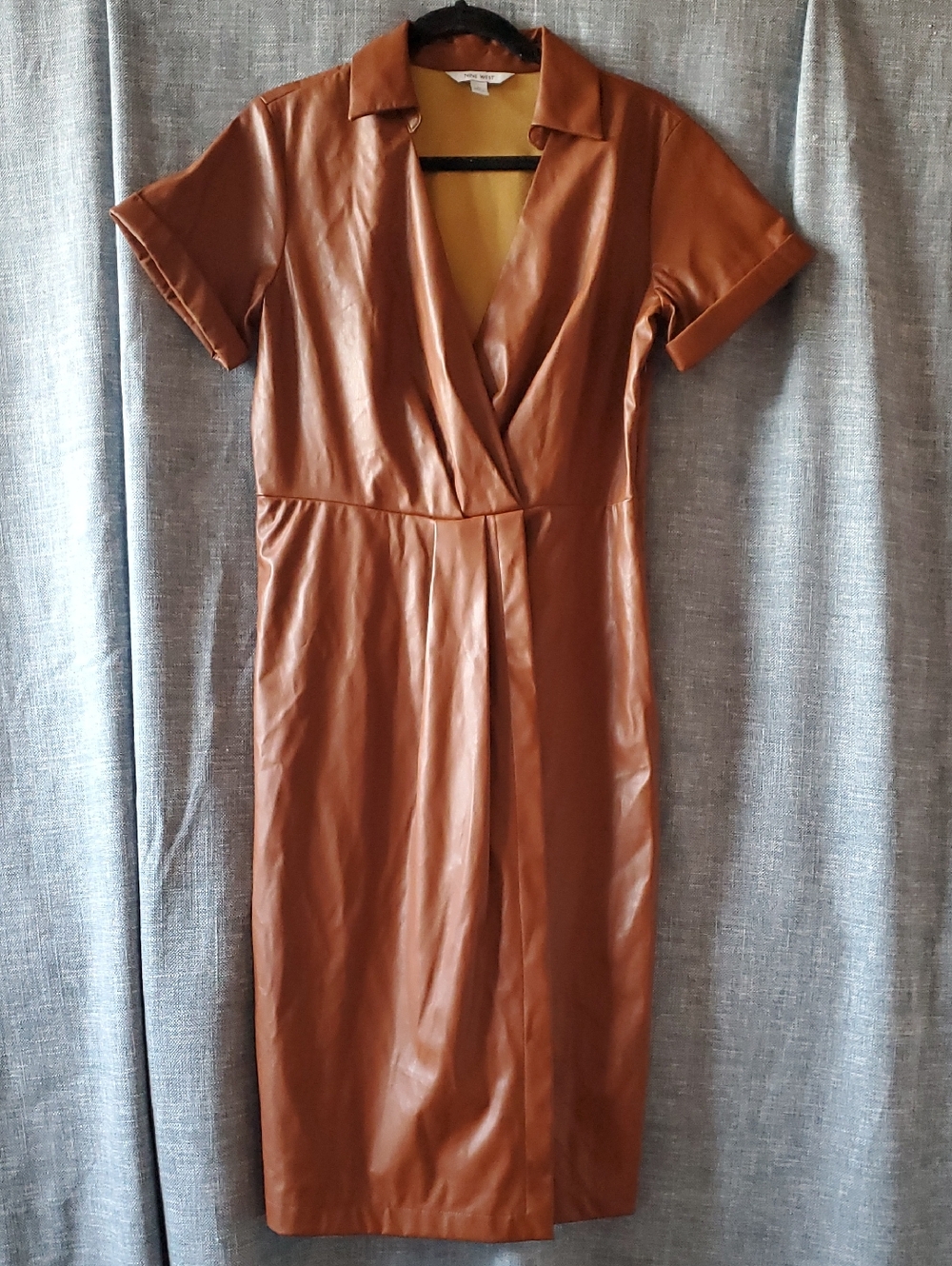 Nine West Pleather Faux Wrap Dress